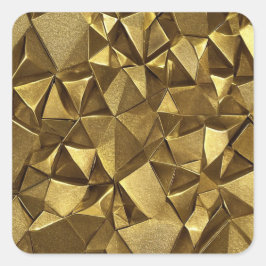 Adesivo Quadrado Abstrato Dourado Sticker