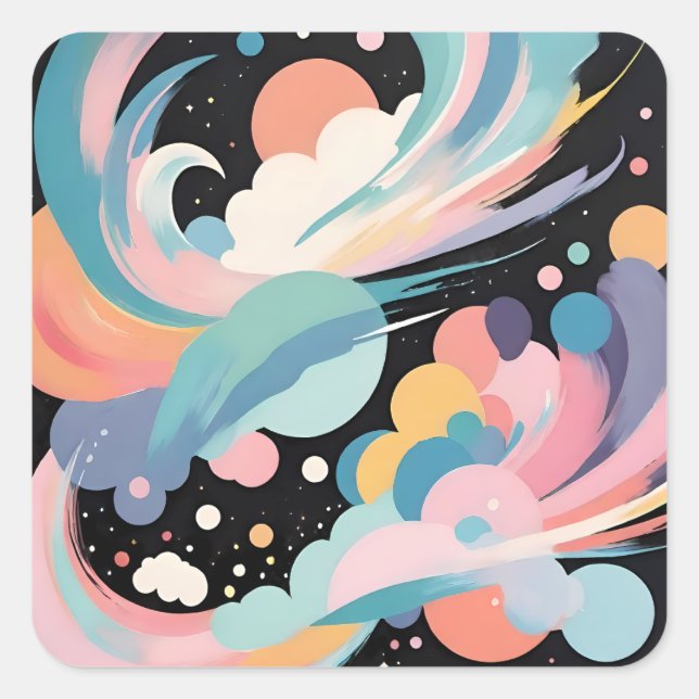 Adesivo Quadrado Abstrato e arte moderna (Frente)