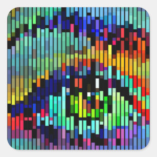 Adesivo Quadrado Abstrato Geométrica Linhas Mulheres Olhos Arte Or