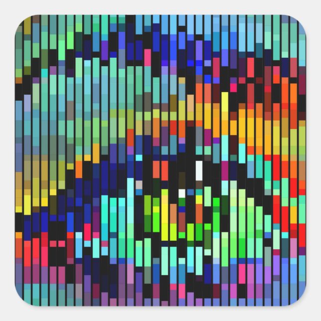 Adesivo Quadrado Abstrato Geométrica Linhas Mulheres Olhos Arte Ori (Frente)