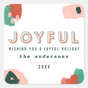 Adesivo Quadrado Abstrato gráfico moderno vermelho, rosa + verde al