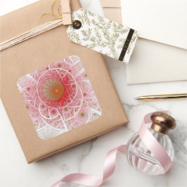 Adesivo Quadrado Abstrato Pink Steampunk
