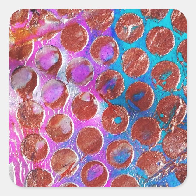 Adesivo Quadrado Abstrato pontos (Frente)