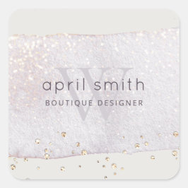 Adesivo Quadrado Abstrato Purple Lilac Bruske Monograma Glitter