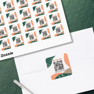 Adesivo Quadrado Abstrato Verde Terra Cotta Yoga Studio