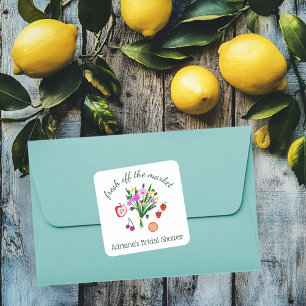 Adesivo Quadrado ACABARAM DE CHEGAR AO MERCADO Festa de Noivado Cus