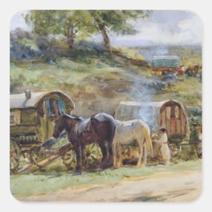 Adesivo Quadrado Acampamento aciganado, Appleby, 1919