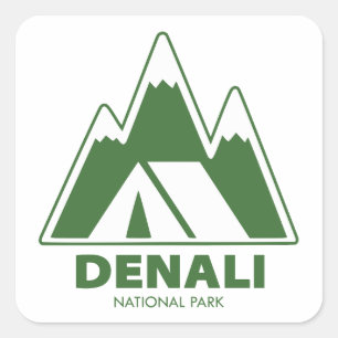 Adesivo Quadrado Acampamento das Montanhas do Parque Nacional Denal