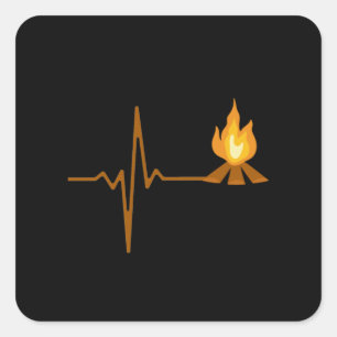 Adesivo Quadrado Acampamento de pulsação de Campfire