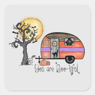 Adesivo Quadrado Acampamento Halloween Você É Bonita