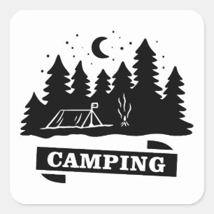 Adesivo Quadrado Acampamento Simples ao Ar Livre acampe mais, se