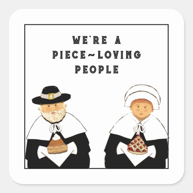 Adesivo Quadrado Ação de Graças Criativa (Frente)