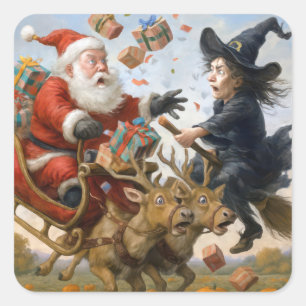 Adesivo Quadrado Ação de Graças de Natal e Acidente de Halloween