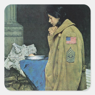 Adesivo Quadrado Ação de Graças para Refugiados