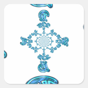 Adesivo Quadrado Ação Retroativa Vintage Hakuna Matata Blue Gift.pn