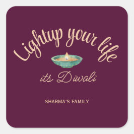 Adesivo Quadrado Acenda sua vida é Diwali