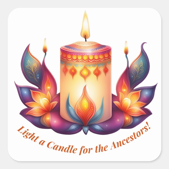 Adesivo Quadrado Acenda uma Vela para os Ancestrais (Frente)