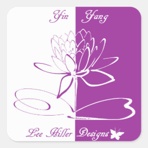 Adesivo Quadrado Acentos do Logotipo da Lee Hiller Branco Violeta