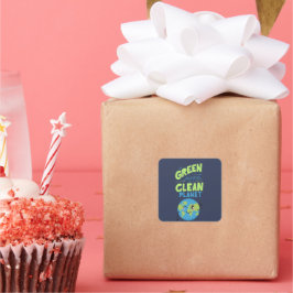 Adesivo Quadrado Acionado pelo Verde: prospere com a Natureza"