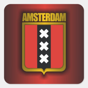 Adesivo Quadrado Aço de Amsterdão (bandeira)