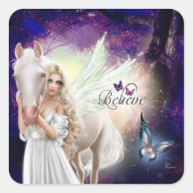 Acredite em Fantasy Fairy Angel com Cavalo Branco