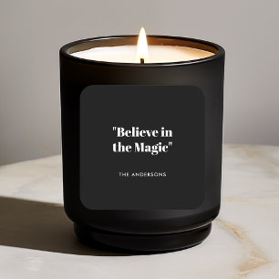 Adesivo Quadrado Acredite na Magia Minimalista Preto e Branco