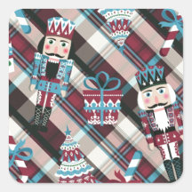 Acrililado de Natal Plaid Azul Burgundy