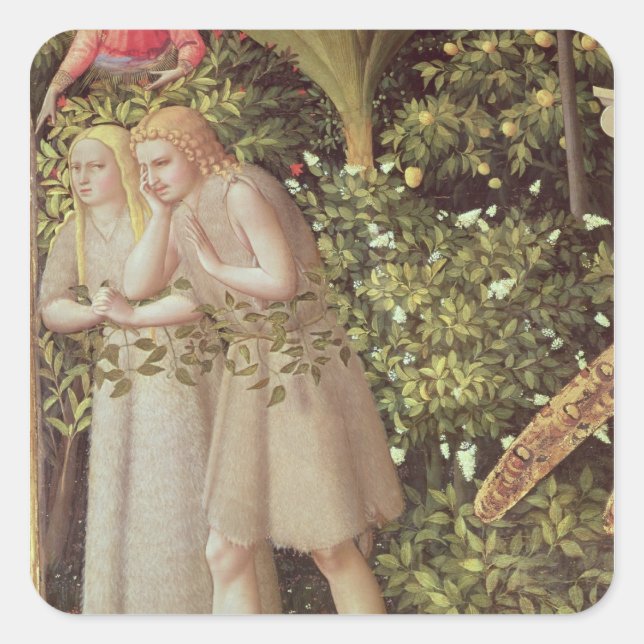 Adesivo Quadrado Adam e Eve Expulsos do Paraíso (Frente)