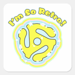 Adesivo Quadrado Adaptador de 45 RPM tão retro