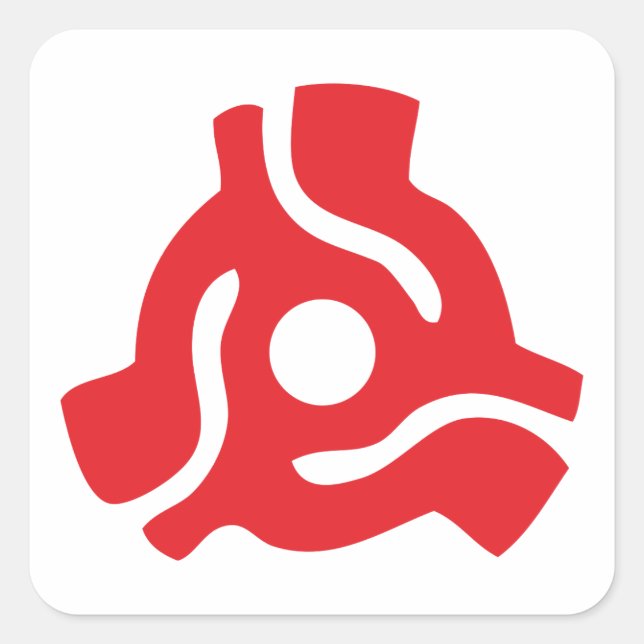 Adesivo Quadrado Adaptador de vinilo de 7 polegadas e 45 rpm insere (Frente)