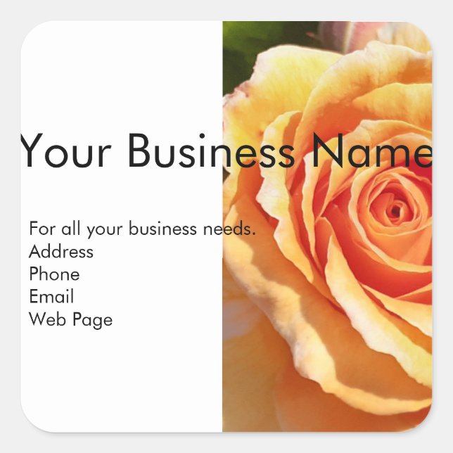 Adesivo Quadrado Address Lable Sticker Roses  (Frente)