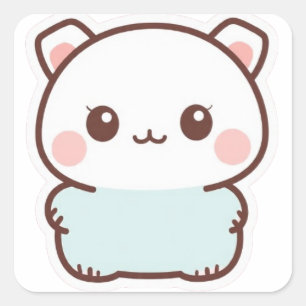 Adesivo Quadrado “Adesivo de Animal Kawaii Adorável – Cute Paste Ch