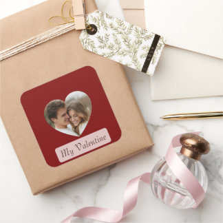 Adesivo Quadrado Adesivo/Etiqueta de Amor com Foto de Casal Persona