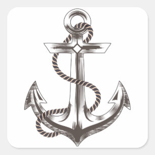 Adesivo Quadrado Adesivo/Selo de Âncora de Barcos Náuticos