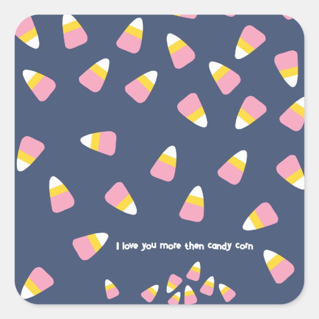 Adesivo Quadrado Adição Personalizada De Queda Do Halloween Do Milh (Frente)