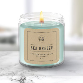 Adesivo Quadrado Adicionar borda e linhas de logotipo Cinza Kraft