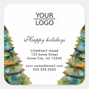 Adesivo Quadrado Adicionar logotipo Texto personalizado Promoção da