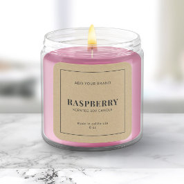 Adesivo Quadrado Adicionar Rótulo de Produto Kraft Rústico de Borda