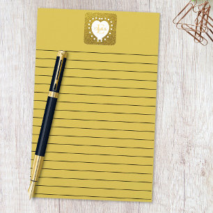 Adesivo Quadrado Adicionar Um Nome & Monograma Dourado Brilhante Co