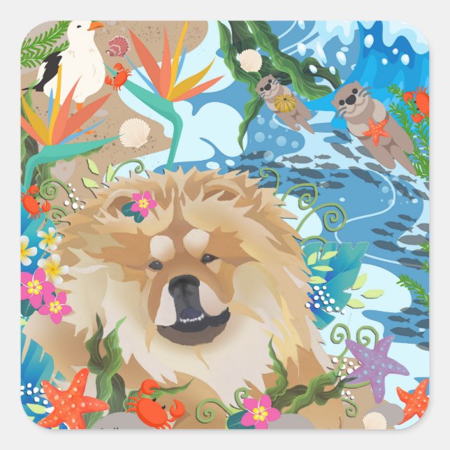 Adesivo Quadrado Adicione amigos do oceano DAEJA (Frente)