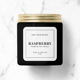 Adesivo Quadrado Adicione moderno rótulo de produto de borda preta