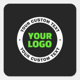 Adesivo Quadrado Adicione o logotipo da sua própria empresa ou o De