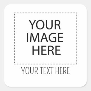 Adesivo Quadrado Adicione o logotipo de texto de imagem aqui Faça s