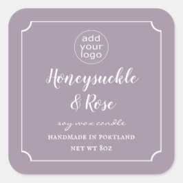 Adesivo Quadrado Adicione o seu Lavanda de logotipo ao quadrado