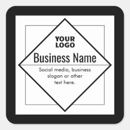 Adesivo Quadrado Adicione o Seu Logotipo Modelo Personalizável