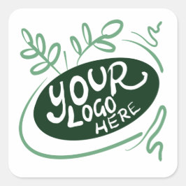 Adesivo Quadrado Adicione seu logotipo aqui Cor do Cheio comercial