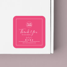 Adicione seu logotipo Mídia social Obrigado Cor pe