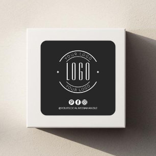 Adesivo Quadrado Adicione seu logotipo moderno pequeno negócio mídi