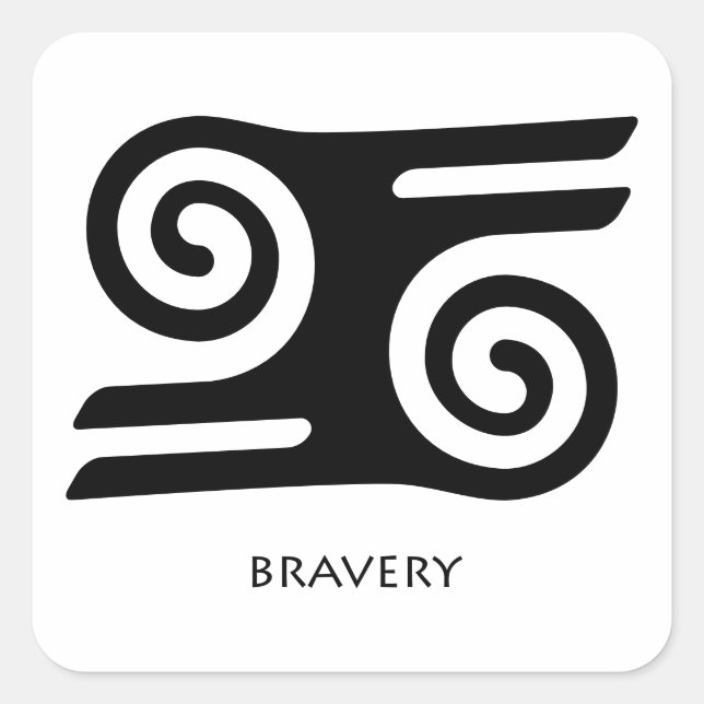 Adesivo Quadrado Adinkra Sticker - Kwatakye Atiko (Bravery & Valor) (Frente)