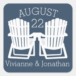 Adesivo Quadrado Adirondack Chairs Blue